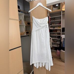 Anthropologie White Striped Midi Dress